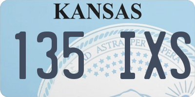 KS license plate 135IXS