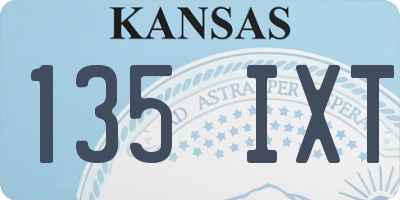 KS license plate 135IXT