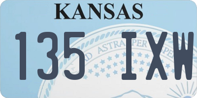 KS license plate 135IXW