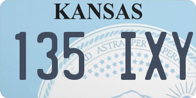 KS license plate 135IXY
