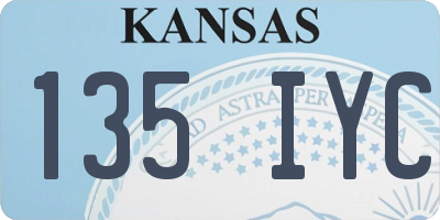KS license plate 135IYC