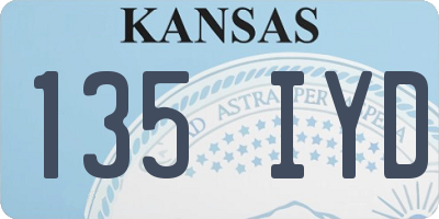 KS license plate 135IYD
