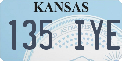 KS license plate 135IYE