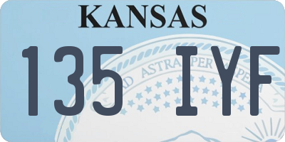 KS license plate 135IYF
