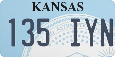 KS license plate 135IYN