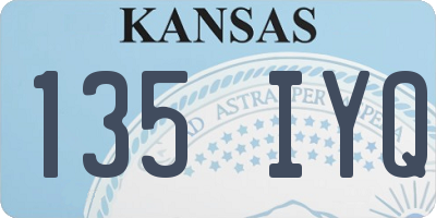 KS license plate 135IYQ