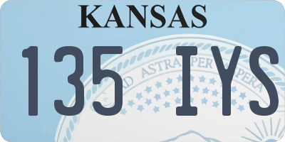 KS license plate 135IYS