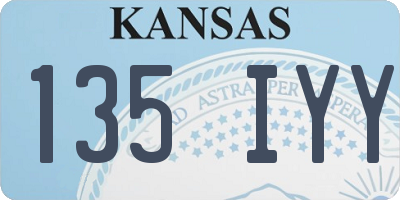 KS license plate 135IYY