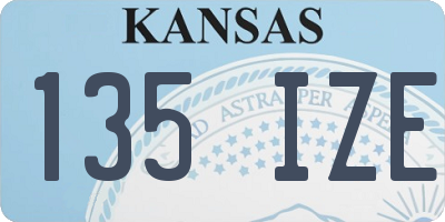 KS license plate 135IZE