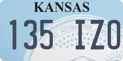 KS license plate 135IZO