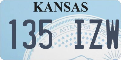 KS license plate 135IZW