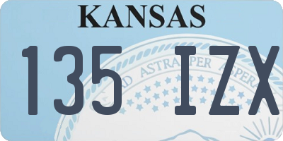 KS license plate 135IZX