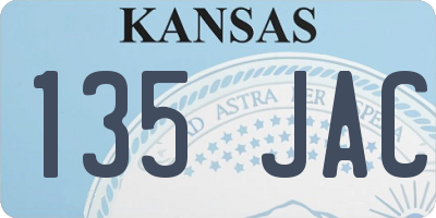 KS license plate 135JAC