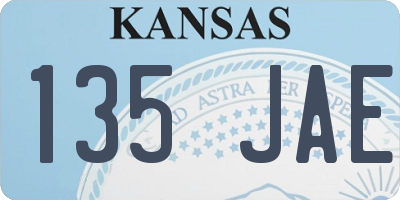 KS license plate 135JAE