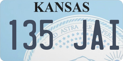 KS license plate 135JAI