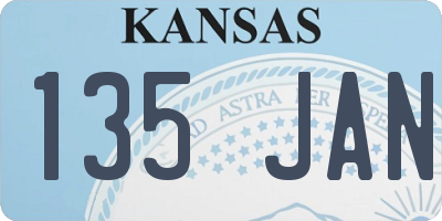 KS license plate 135JAN