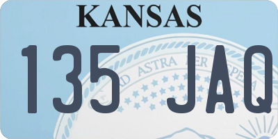 KS license plate 135JAQ