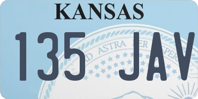 KS license plate 135JAV