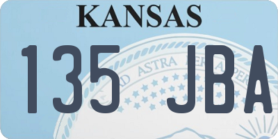 KS license plate 135JBA