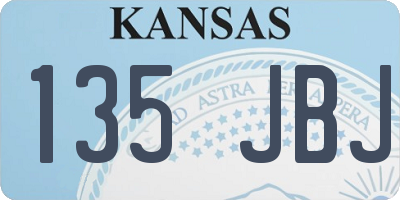 KS license plate 135JBJ