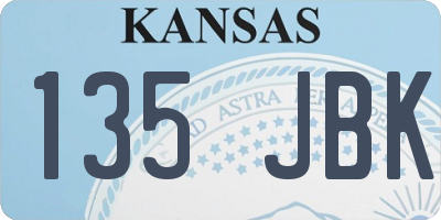 KS license plate 135JBK