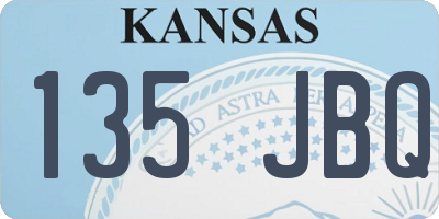 KS license plate 135JBQ