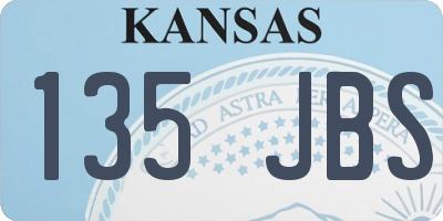 KS license plate 135JBS