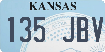 KS license plate 135JBV