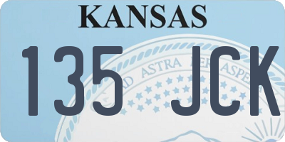 KS license plate 135JCK