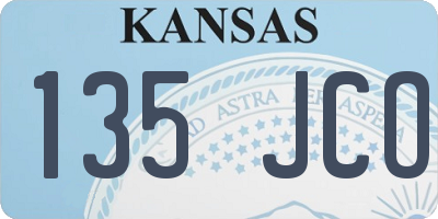 KS license plate 135JCO