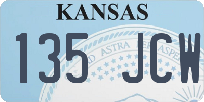 KS license plate 135JCW