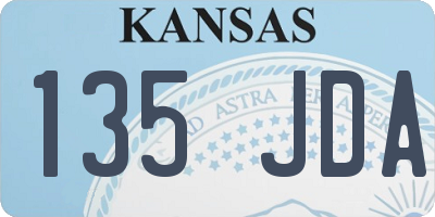 KS license plate 135JDA