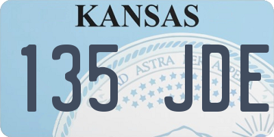 KS license plate 135JDE