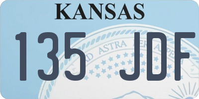 KS license plate 135JDF