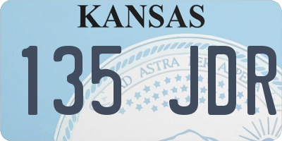 KS license plate 135JDR