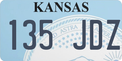 KS license plate 135JDZ