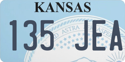 KS license plate 135JEA