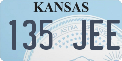 KS license plate 135JEE