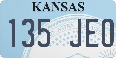 KS license plate 135JEO