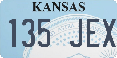 KS license plate 135JEX