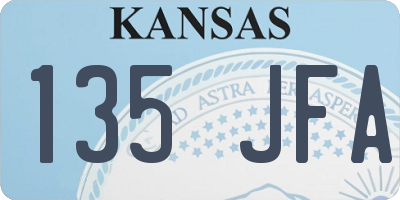 KS license plate 135JFA