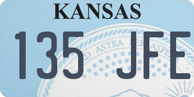 KS license plate 135JFE