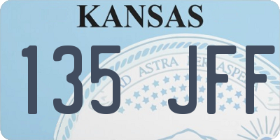 KS license plate 135JFF