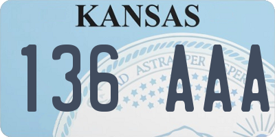 KS license plate 136AAA