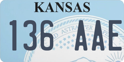 KS license plate 136AAE