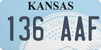 KS license plate 136AAF