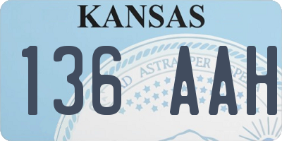 KS license plate 136AAH