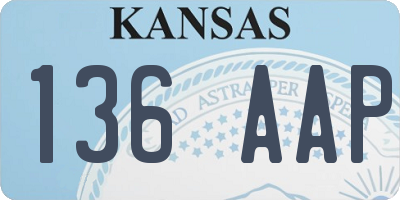 KS license plate 136AAP