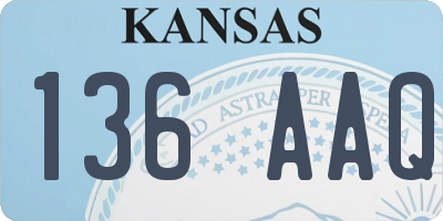 KS license plate 136AAQ