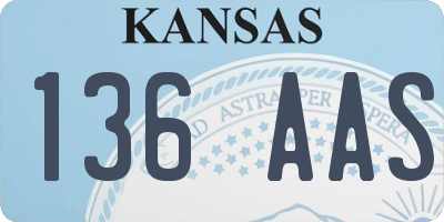 KS license plate 136AAS